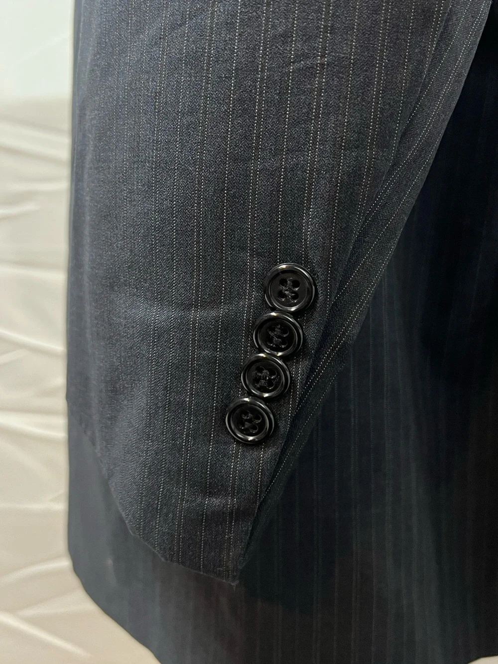 Hart Schaffner Marx Men's 48L Blazer 42x33 Pants Navy Blue Pinstripe Suit